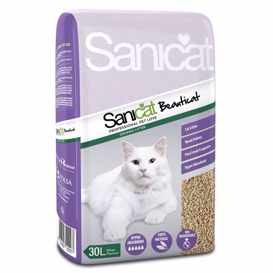 Sanicat Beauticat Wood Cat Litter 30L Ron's Pets Supplies